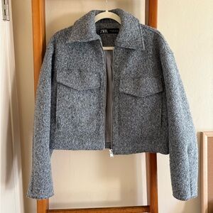 Zara grey cropped bounclé XS
